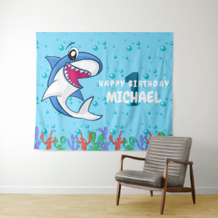 Tenture Naissance du requin Premier Anniversaire Ocean Kid