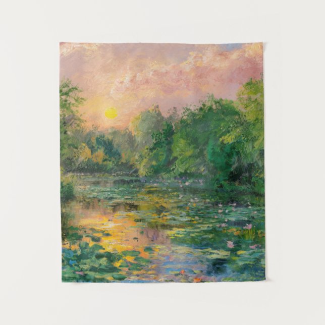 Tenture Nappes d'eau par Claude Monet, coucher du soleil,  (Devant)