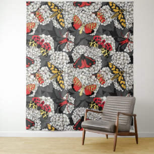 Tenture Nappes phréatiques sur hydrangée blanche