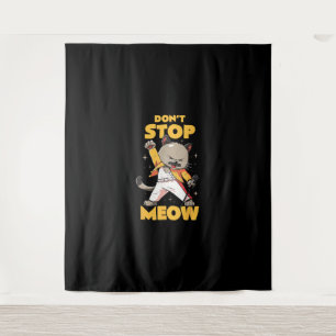 Tenture N'arrêtez pas Meow Cute Freddie Cat