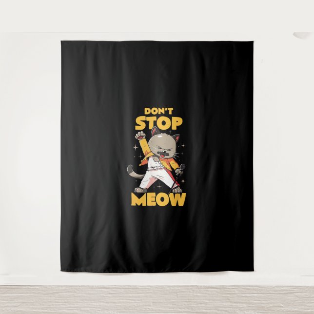 Tenture N'arrêtez pas Meow Cute Freddie Cat (Devant)