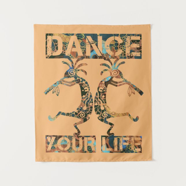 Tenture Native Americans Kokopelli - Dance Your Life 1 (Devant)