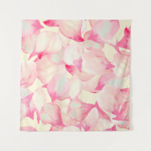 Tenture Nature rose Fleur. Aquarelle Noire Nature. Rouge 