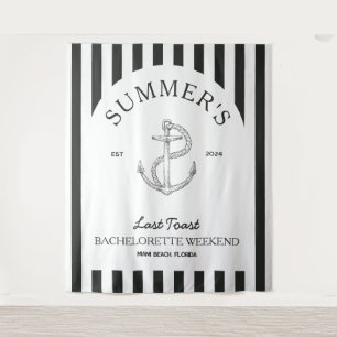 Tenture Nautical Anchor Modern black Bachelorette Party
