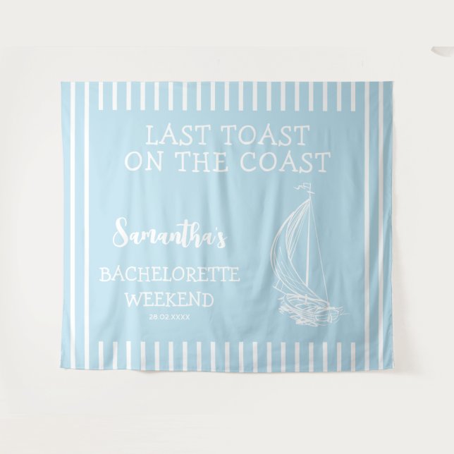 Tenture Nautical Sailboat Bachelorette Party Dernier toast (Devant (Horizontal))