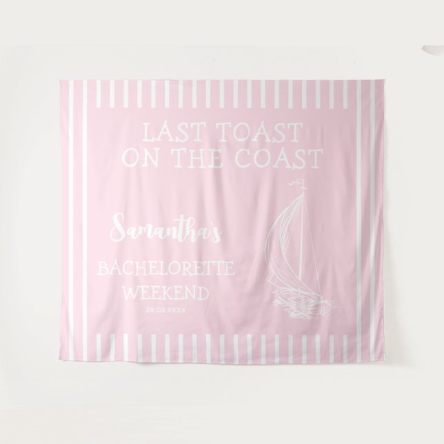 Tenture Nautical Sailboat Bachelorette Party Dernier toast (Devant (Horizontal))