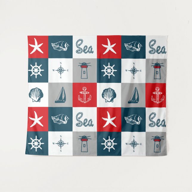 Tenture Nautical themed design (Devant (Horizontal))