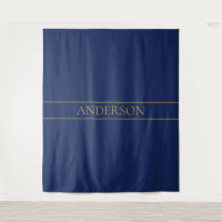 Navy Blue & Gold Nom Nom de famille ou Entreprise 