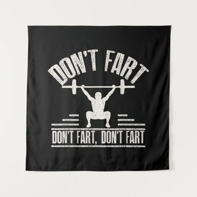 Tenture Ne pas péter Drôle Ness Gym Entraînement Poids Squ (Devant)