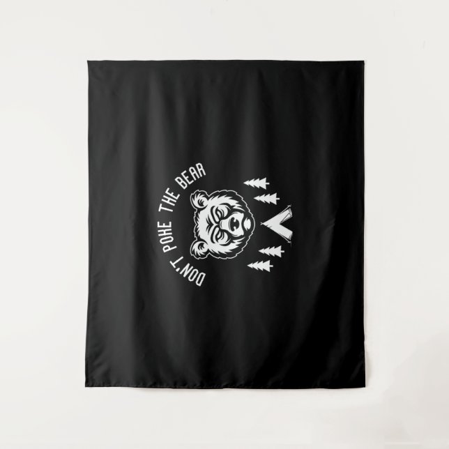 Tenture Ne Poke Pas L'Ours Chasse Pêche Camping (Devant)