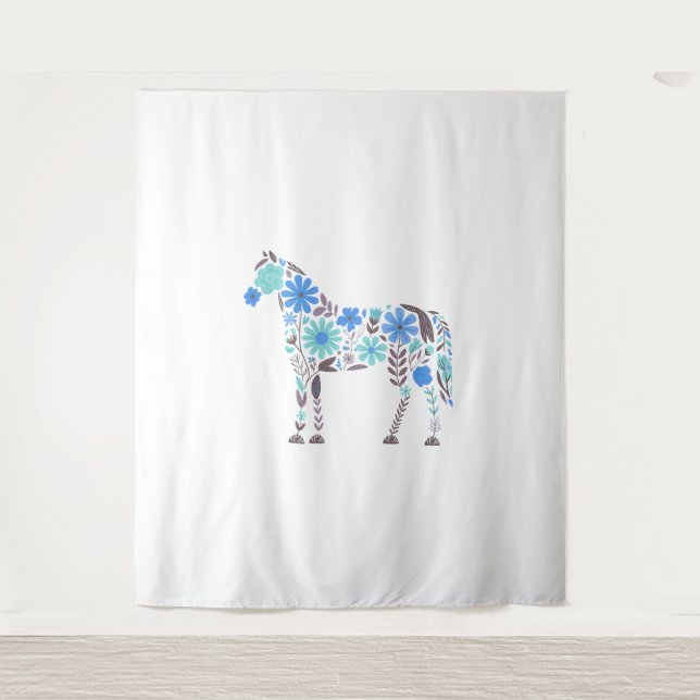 Tenture Né pour aimer les chevaux (Devant)