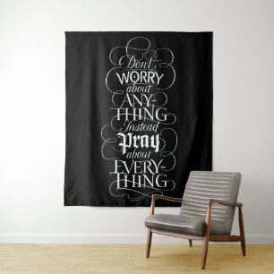 Tenture NE VOUS INQUIÉTEZ DE RIEN - Calligraphie chrétienn
