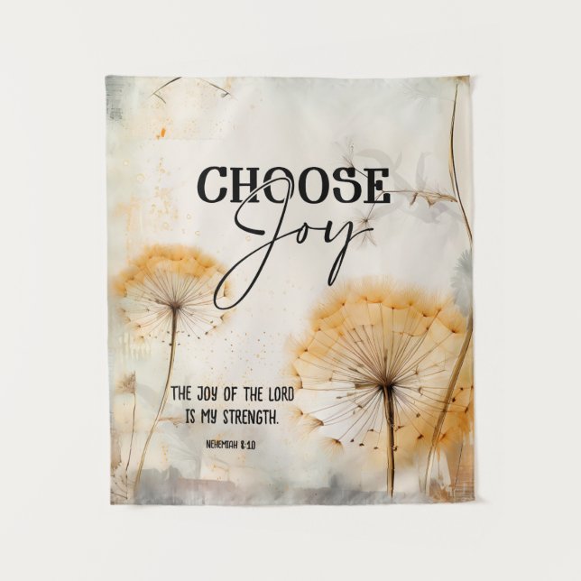Tenture Néhémie 8:10 Joie du Seigneur Bible Dandelion (Devant)