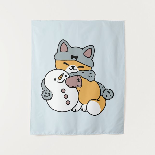 Tenture Neige beaucoup amusant Chat hiver vacances Design (Devant)
