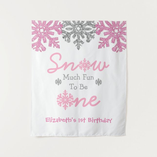 Tenture Neige beaucoup amusant pour être un hiver 1er anni (Devant)