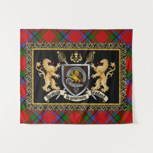 Tenture Nicolson Clan Badge & Motto avec Lions