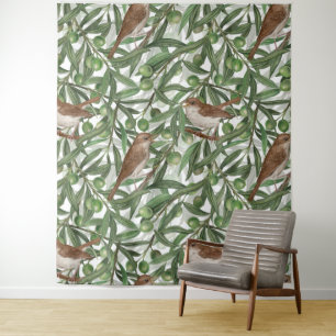 Tenture Nightingales dans l'olivier