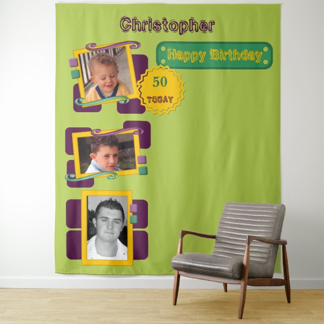 Tenture N'importe quel âge photos 50ème soirée verte arriè (En situation)