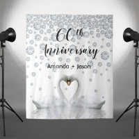 Noces de diamant 60e anniversaire cygnes blancs am