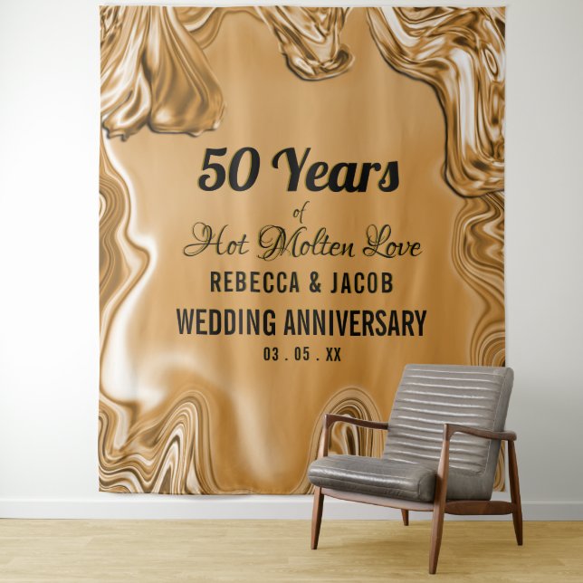 Tenture Noces d'or 50 ans de mariage (En situation)