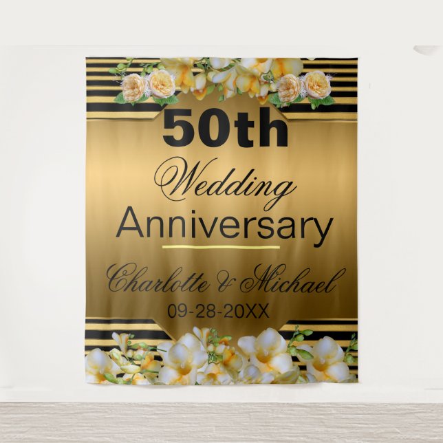 Tenture Noces d'or 50e anniversaire de mariage  (Devant)