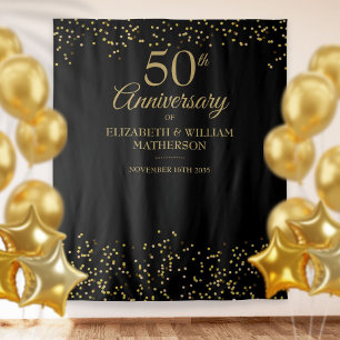 Tenture Noces d'or 50e Anniversaire Noir