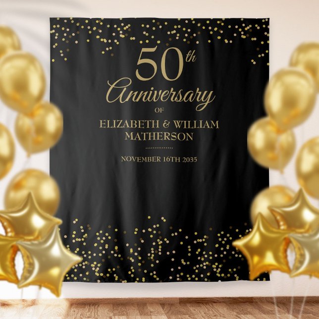 Tenture Noces d'or 50e Anniversaire Noir (Créateur téléchargé)