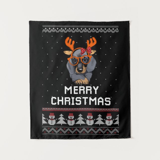 Tenture Noël Dachshund (Devant)