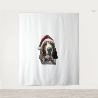 Tenture Noël de Basset Hound