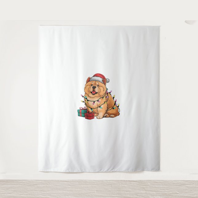 Tenture Noël Éclairage Noël Chow Chow Chien Noël (Devant)