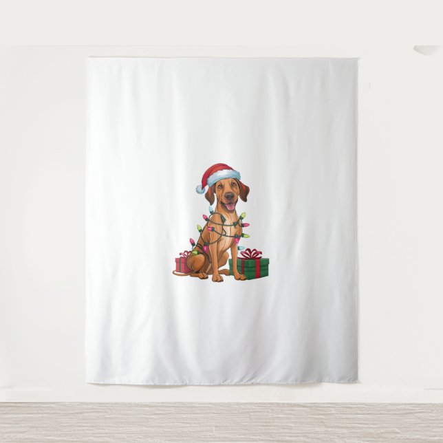 Tenture Noël Éclairage Santa Hat Thai Ridgeback Chien Chri (Devant)