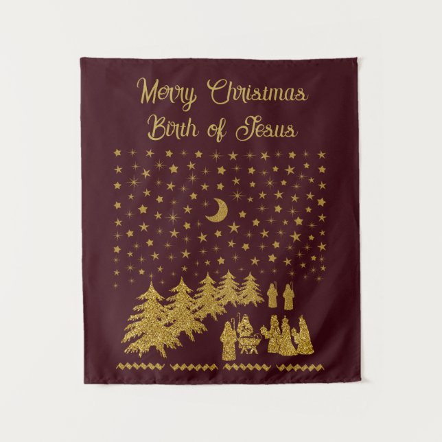 Tenture Noël religieux, Naissance de Jésus (Devant)