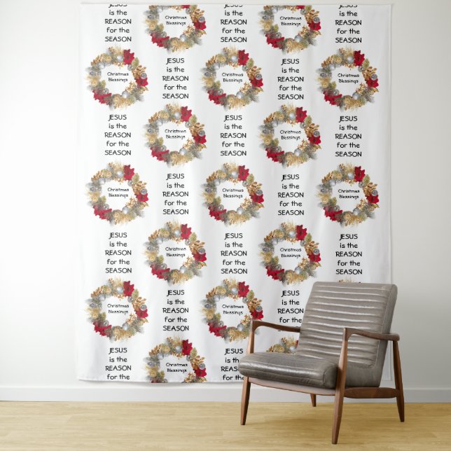 Tenture Noël | SAISON JESUS RAISON | Festive Wreath (En situation)