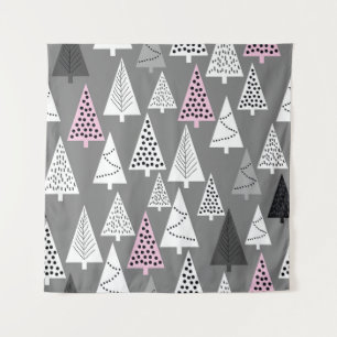 Tenture Noël simple : Motif d'arbre Abstrait