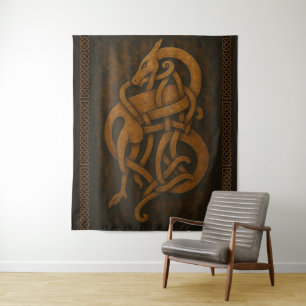 Tenture Nœud de serpent en vieux norrois avec bordure celt