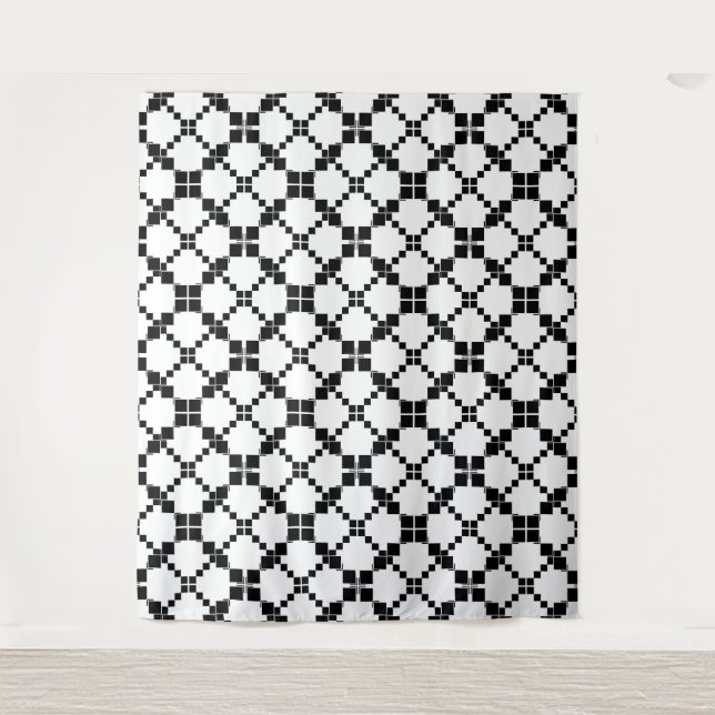 Tenture Noir et blanc, géométrique, simple, à la mode (Devant)