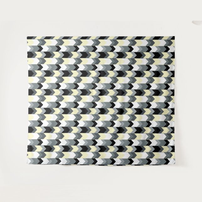Tenture Noir, gris, chevron jaune (Devant (Horizontal))