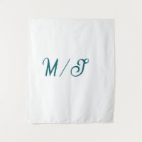 Nom de couple de mariage monogramme turquoise styl