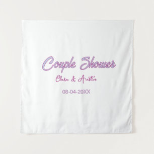 Tenture nom de douche de couple date gris tendance simple 