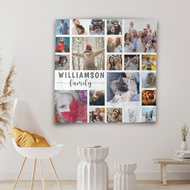 Tenture Nom de famille moderne 21 Photo Collage (Créateur téléchargé)