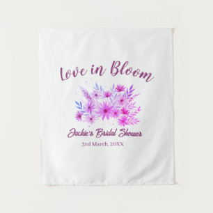 Tenture nom de la fête de mariage bohème rose en fleurs ré