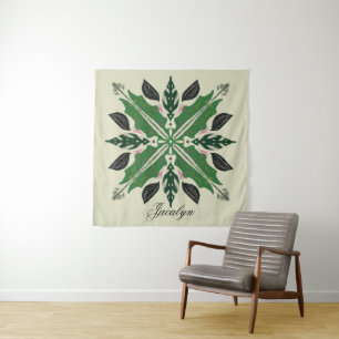 Tenture Nom de mandala de verdure botanique de plante Mons