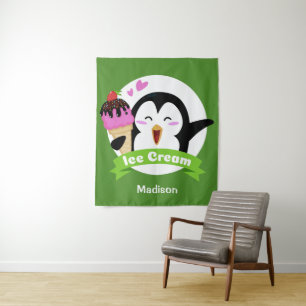 Tenture Nom et couleur personnalisés Crème glacée Tapisser