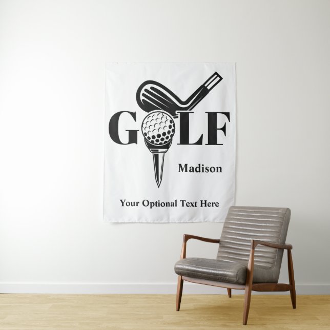 Tenture Nom personnalisé Golf (En situation)
