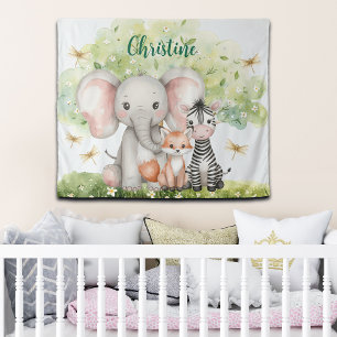 Tenture Nom personnalisé Jungle Animaux libellules