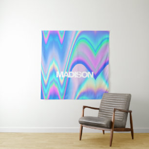 Tenture Nom personnalisé Vague holographique