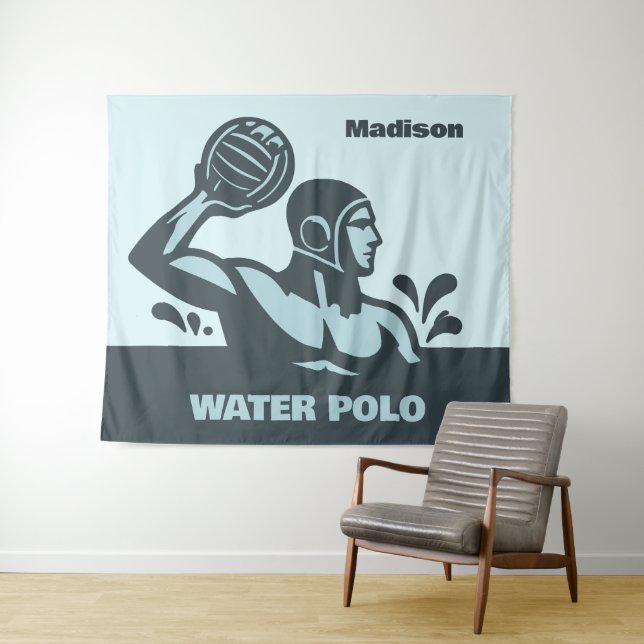 Tenture Nom personnalisé Water Polo (En situation (horizontale))