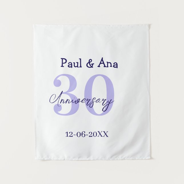 Tenture nom simple lettre gras violet 30e anniversaire (Devant)