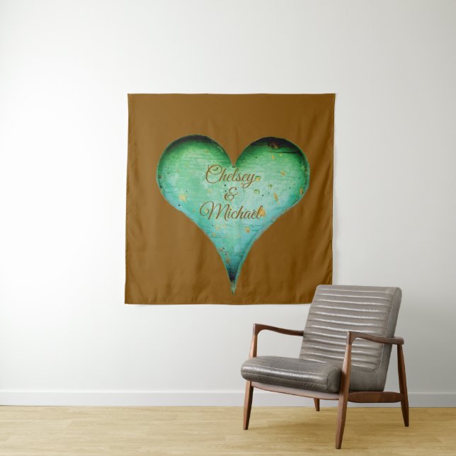 Tenture Noms de couples rustiques romantiques (En situation)