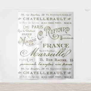 Tenture Noms de villes françaises vintage Fond de photo sé